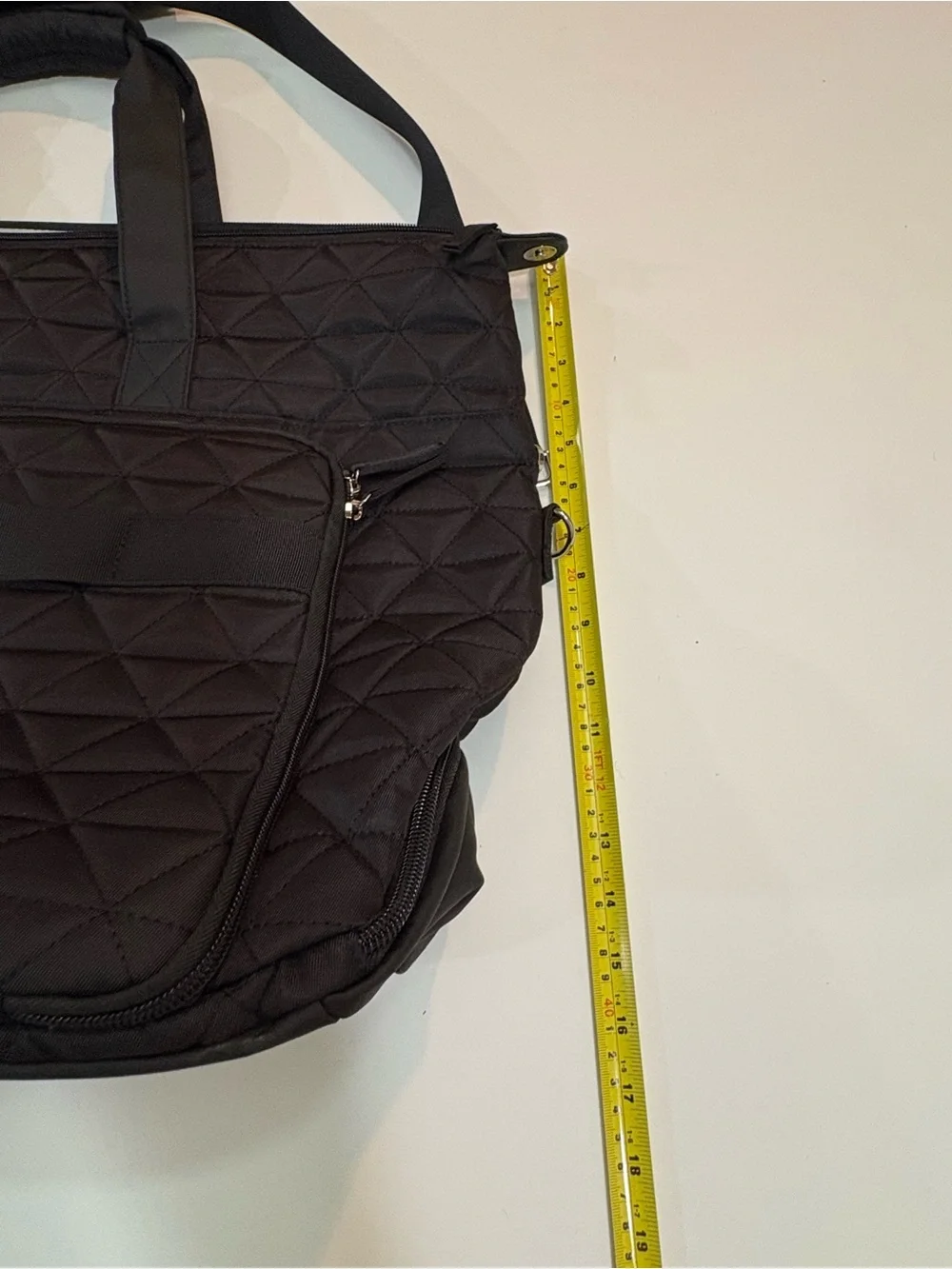 Quilted Black Laptop Carry Bag with Shoulder Strap